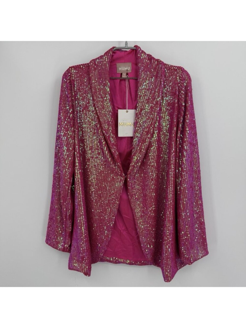 Show Me Your Mumu Pink Sequin Disco Dance Blazer Jacket size S Small NWT $238